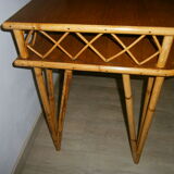 Rattan and wood desk