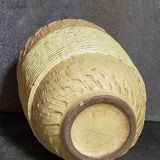 French Art-Deco ceramic vase cracked vanilla