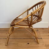 Fauteuil en rotin vintage pour enfants