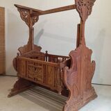 Solid teak carved swing cradle