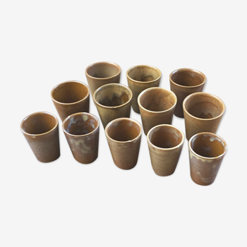 Set de 12 verres en grès Digoin