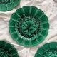 4 old plates in Sarreguemines vine leaf slip