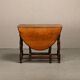 Antique English oval Gateleg Table in solid Oak, Late 19th Century