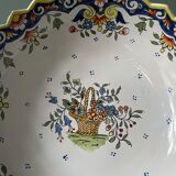 Hollow round dish in Rouen earthenware