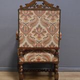 Ornamental armchair in oak, Louis XIII style – Early 20th century