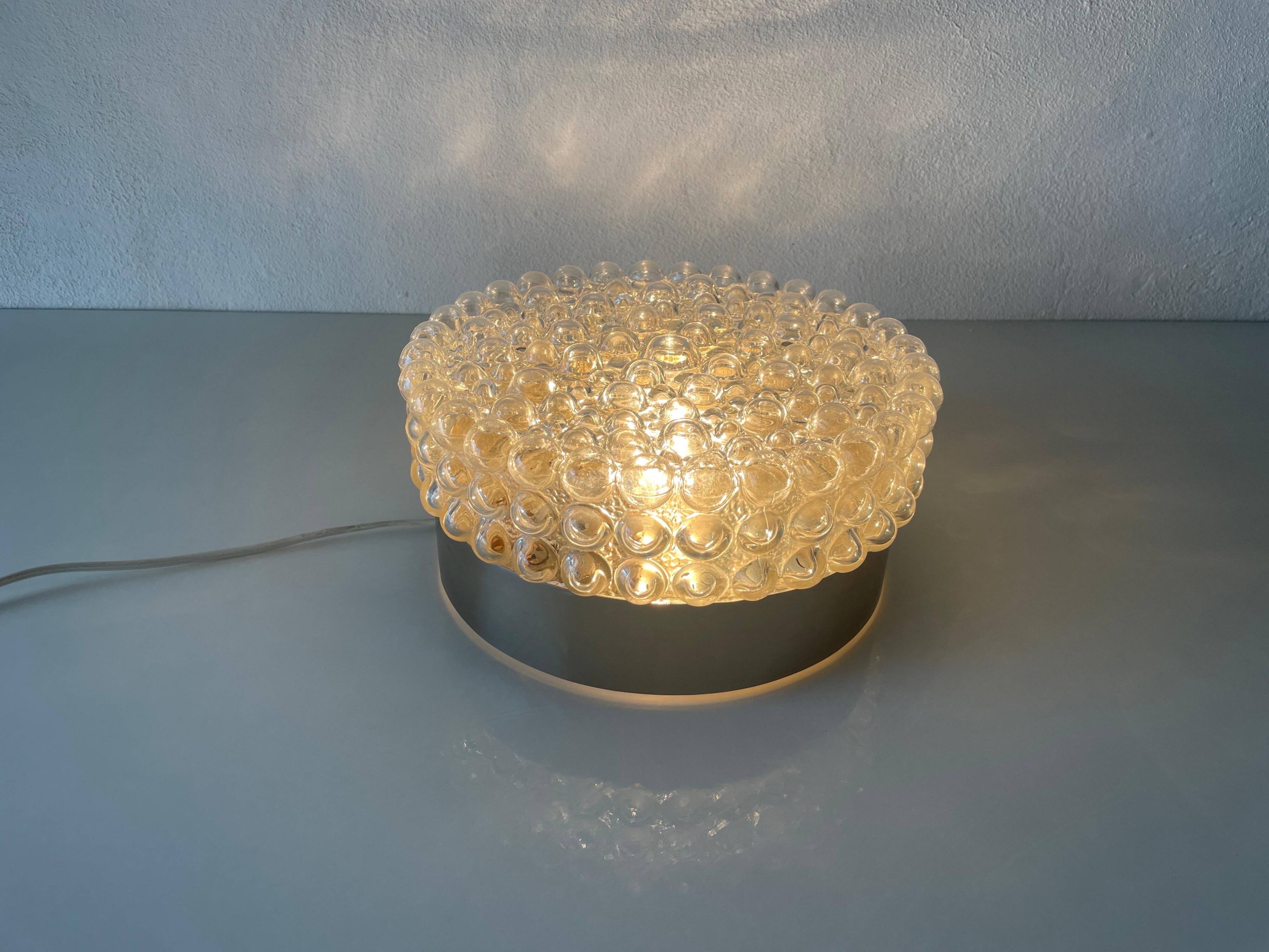 Round bubble glass wall lamp or flush mount by Limburg, 1960s, Germany