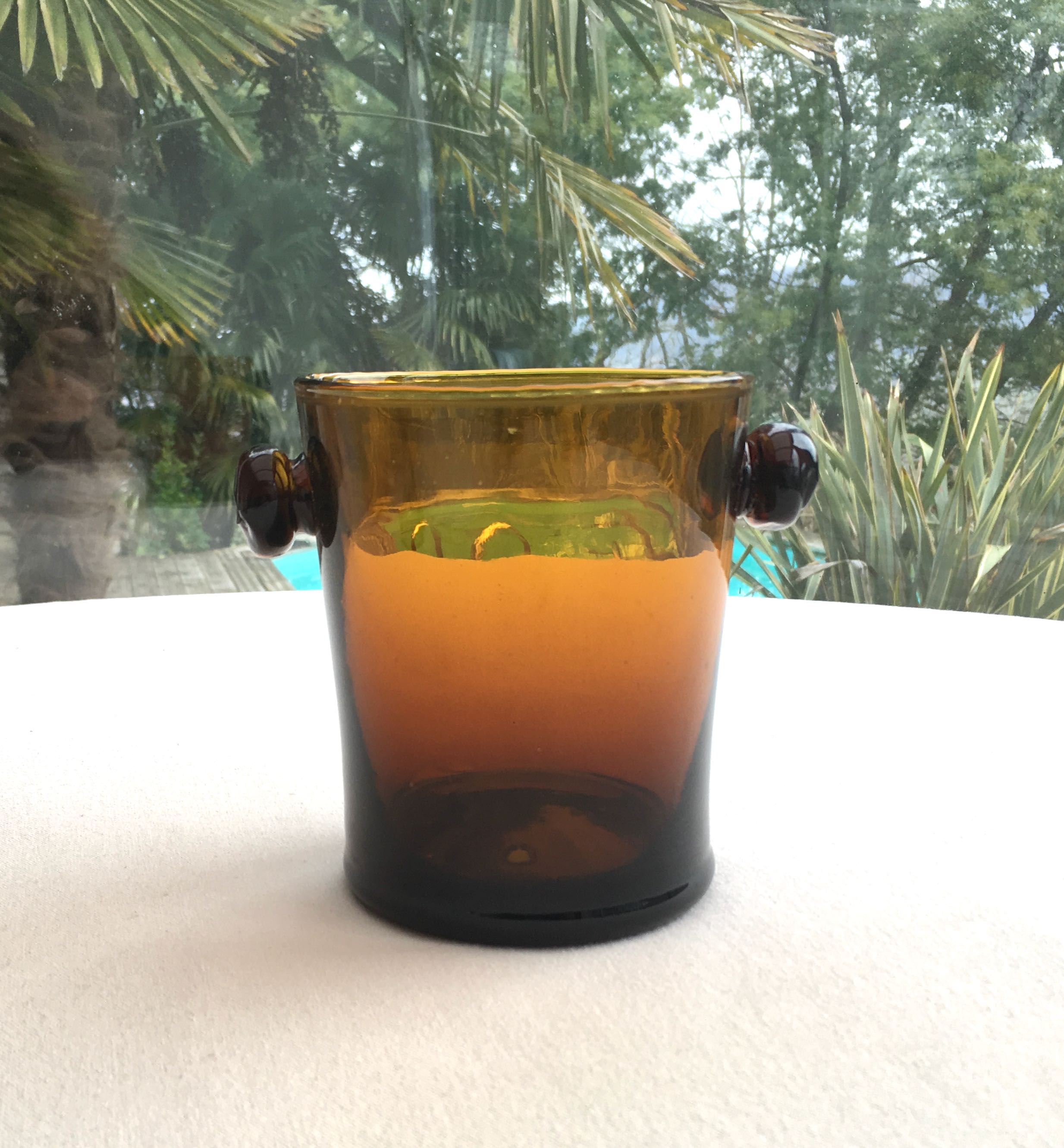 Blown glass ice bucket