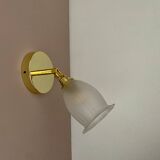 Vintage tulip wall lamp in frosted glass