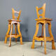 Vintage brutalist bar stools, set of 4 - 1960s