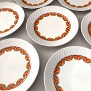 11 dessert plates in porcelain Space Age Schirnding Bavaria