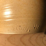 Soliflore vase in ceramic salt sandstone signed JC Courjault 70s