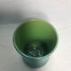 Old green blue decoration ceramic vase signed vintage