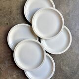 6 white earthenware dessert plates