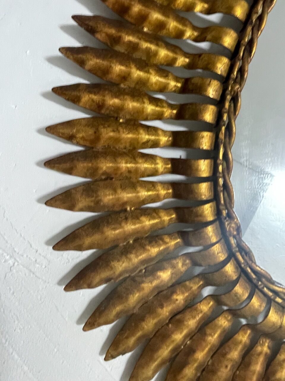 Mirror Sun wrought iron of the 50s Italian