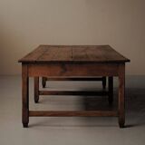 Large antique table in solid pine – France, around 1900