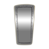 Rearview mirror and screen-printed with gold outline and black edging