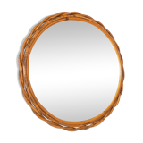 Vintage rattan sun mirror