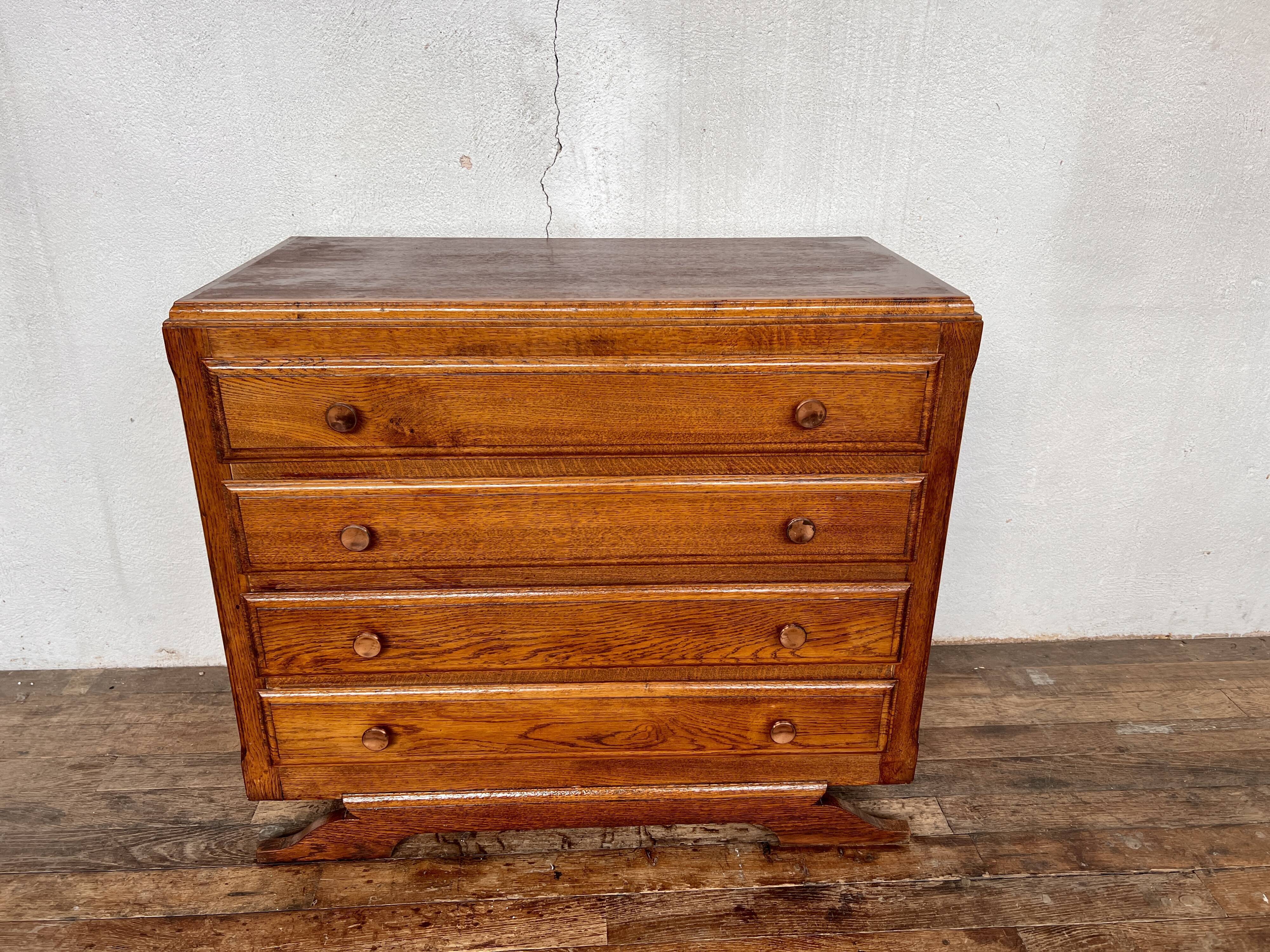 Commode style art deco 1950 1960 handles pink brass