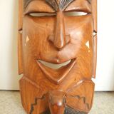 Pair of African wooden masks, vintage decoration, wooden African masks, 70s/80s