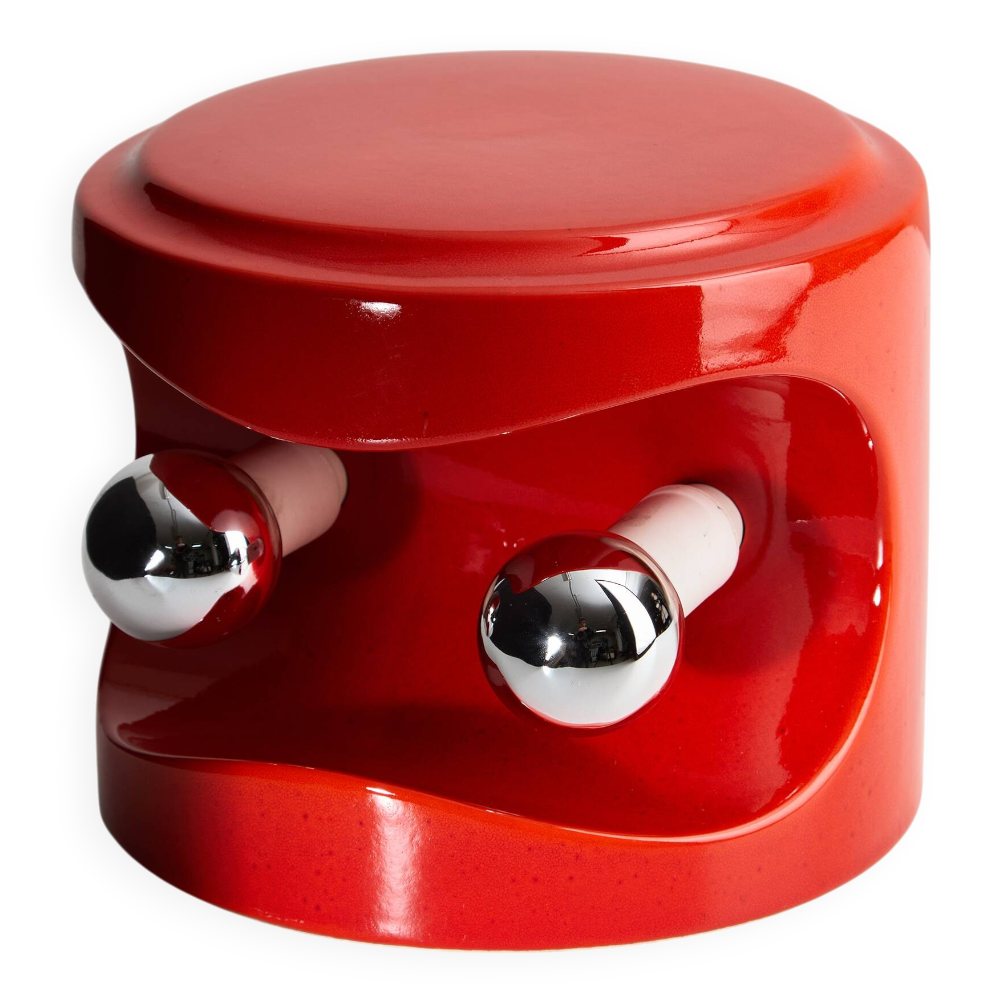 Perdomello 70 Orange Ceramic Table Lamp, 1970s