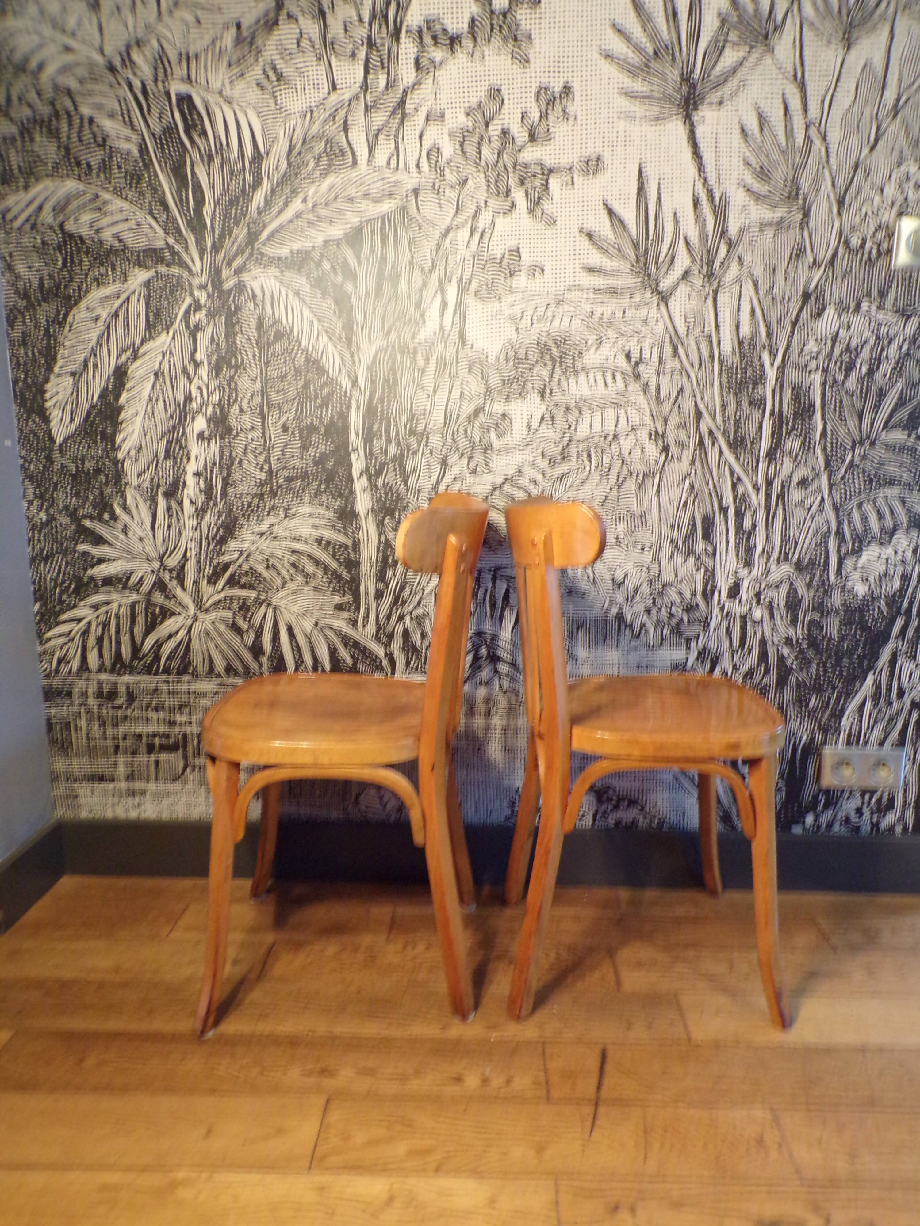 Paire de chaises de bistrot Baumann vintage