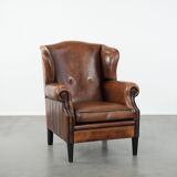 Timeless sheepskin wingback armchair with beautiful colours