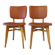 Paire de chaise skaï rouge années 50