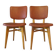 Paire de chaise skaï rouge années 50