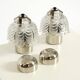Two large, rare 1960s metal and glass table lamps by VEB Narva Leuchtenbau