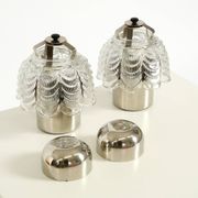 Two large, rare 1960s metal and glass table lamps by VEB Narva Leuchtenbau