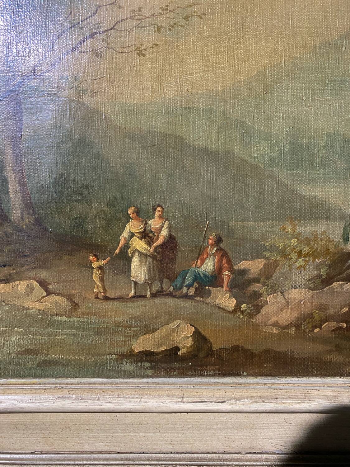 Oil on canvas 19th century mirror