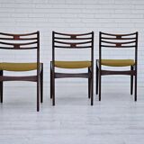 1970s, Danish design by Johannes Andersen, set of 3 dining chairs model 101, original condition.