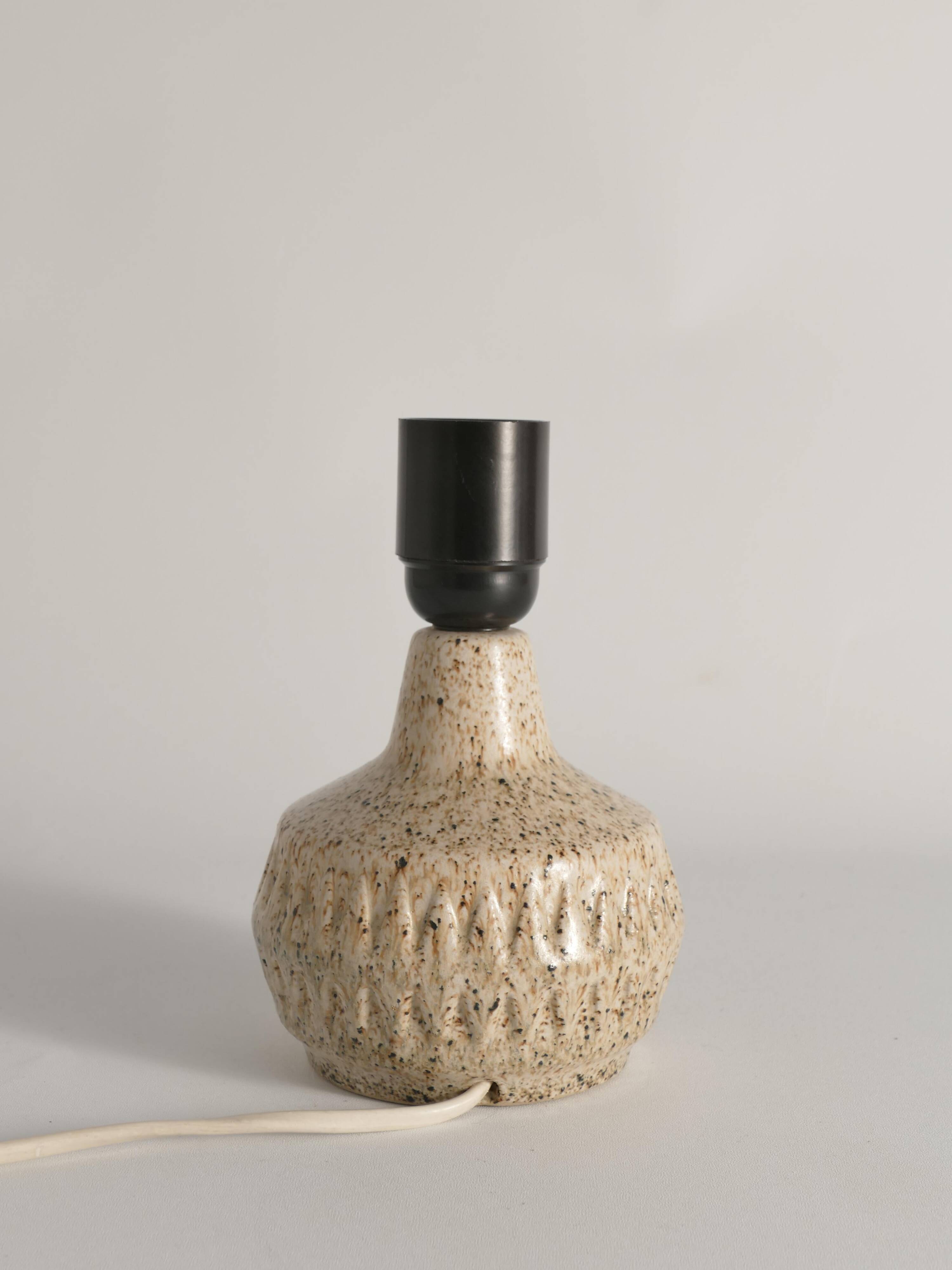 Mid-Century Modern Brown Speckled Stoneware Table Lamp by EGO, Sweden 1960s