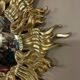 Bronze midcentury bronze witch eye mirror