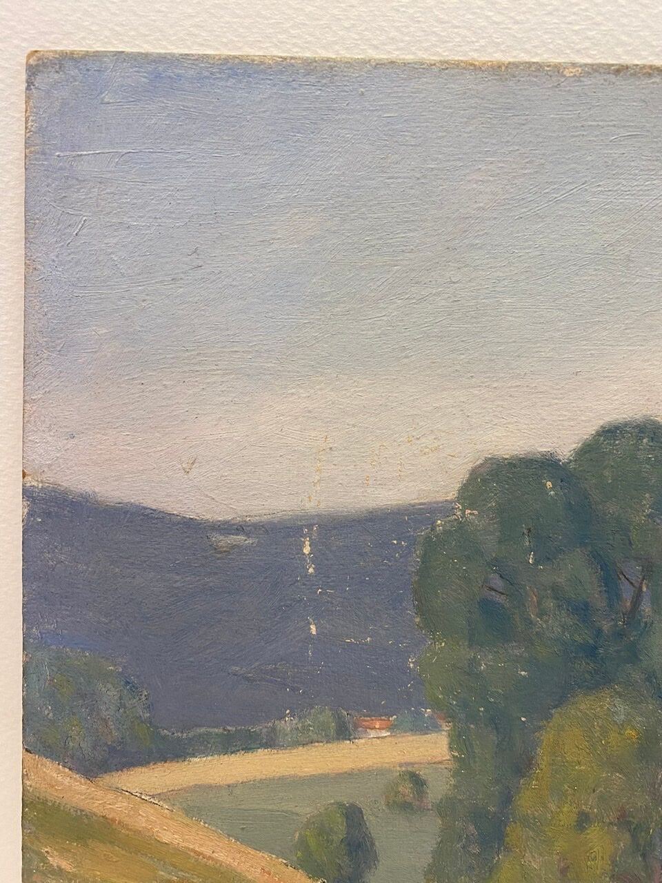 Tableau ancien, paysage Monts du Lyonnais daté 1948 et signé