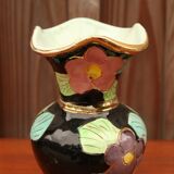 Vallauris ceramic vase with floral decoration