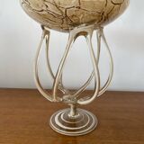 Antique medusa cup josefina krosno multi-layer blown glass vintage