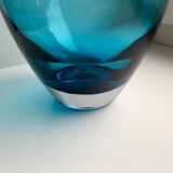 Soliflore / Italian decanter turquoise blue 70s