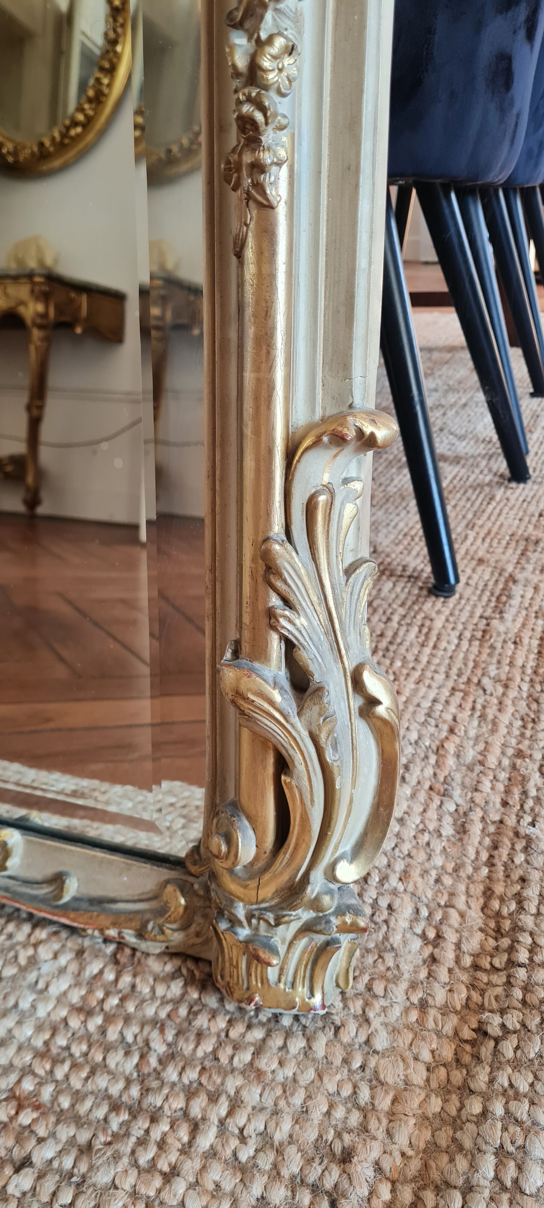 Mirror trumeau gilded wood and patinated XIX century