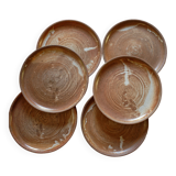 lot 6 assiettes plates grès artisanal