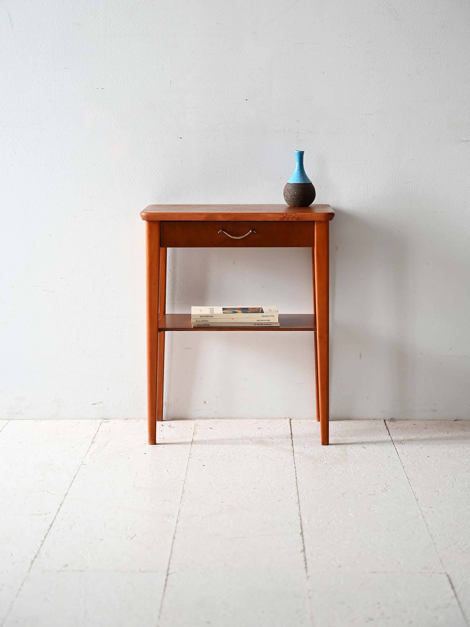 Table de chevet scandinave en teck et acajou des années 1950