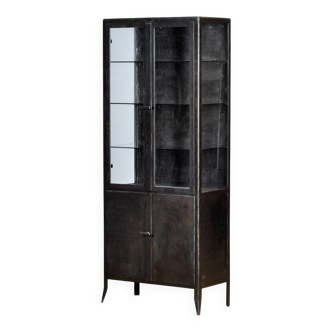 armoire médicale en fer poli, années 1950