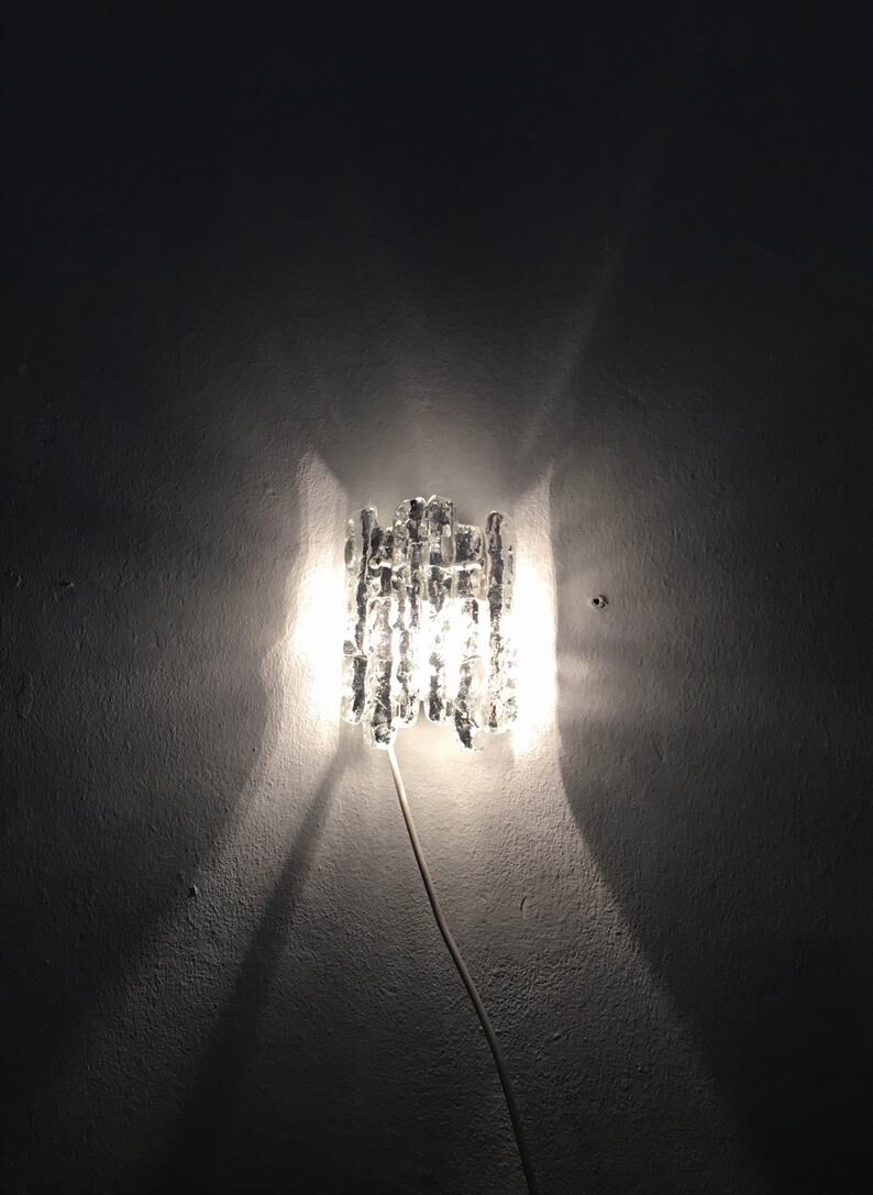 Modern ice glass wall lamp by J.T. Kalmar  for Franken KG