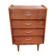 Chest of drawers of the 50s in rosewood spindle feet and fins