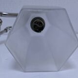 Art Deco lamp with chrome metal and opalescent glass.