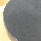 Black burnt teak stool