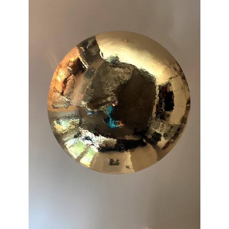Contemporary Hammered Brass Dome Pendant Light