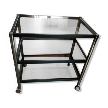 Table verre fumé années 70