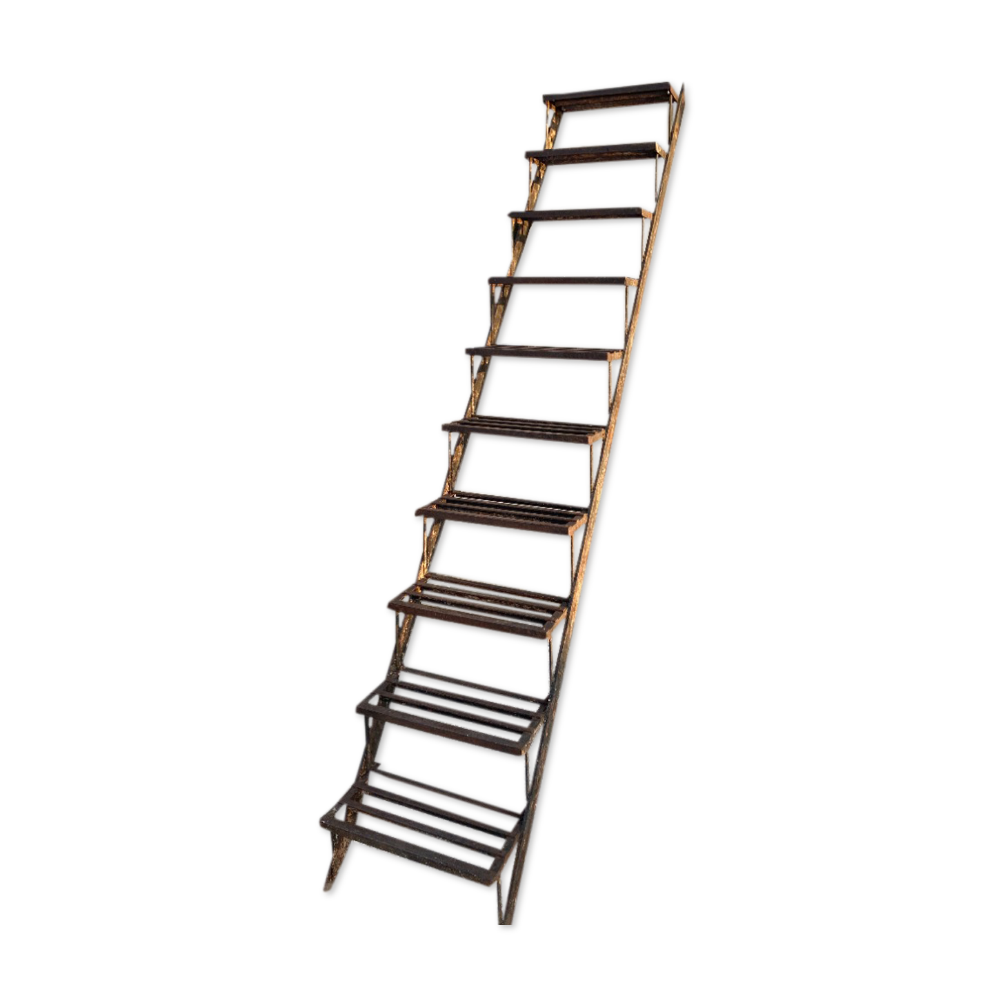 Industrial straight iron staircase loft workshop