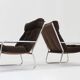 Ensemble de 2 fauteuils chromés vintage Space Age par Gillis Lundgren, années 1970.